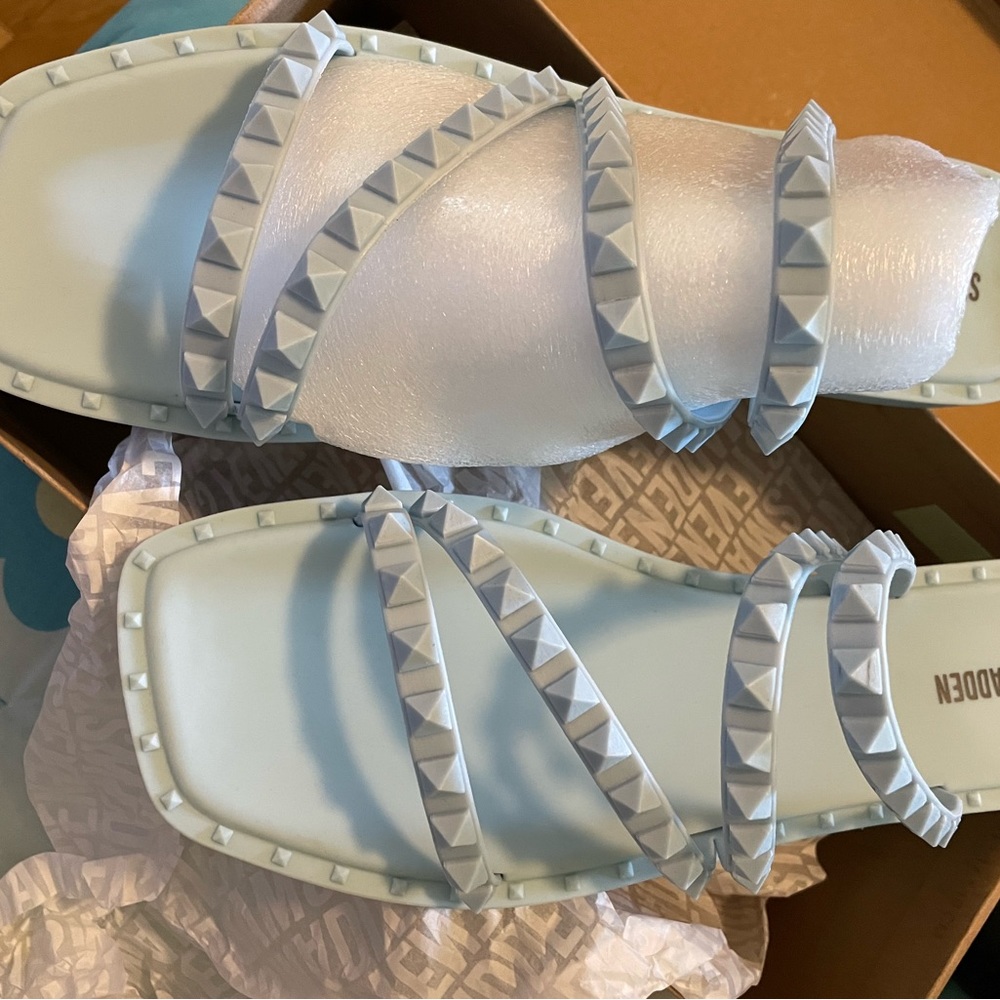 Steve Madden baby blue slides